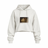 The Quarrel of Oberon and Titania Oversize Crop Hoodie – Beyaz