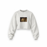 The Quarrel of Oberon and Titania Oversize Crop Sweatshirt – Beyaz
