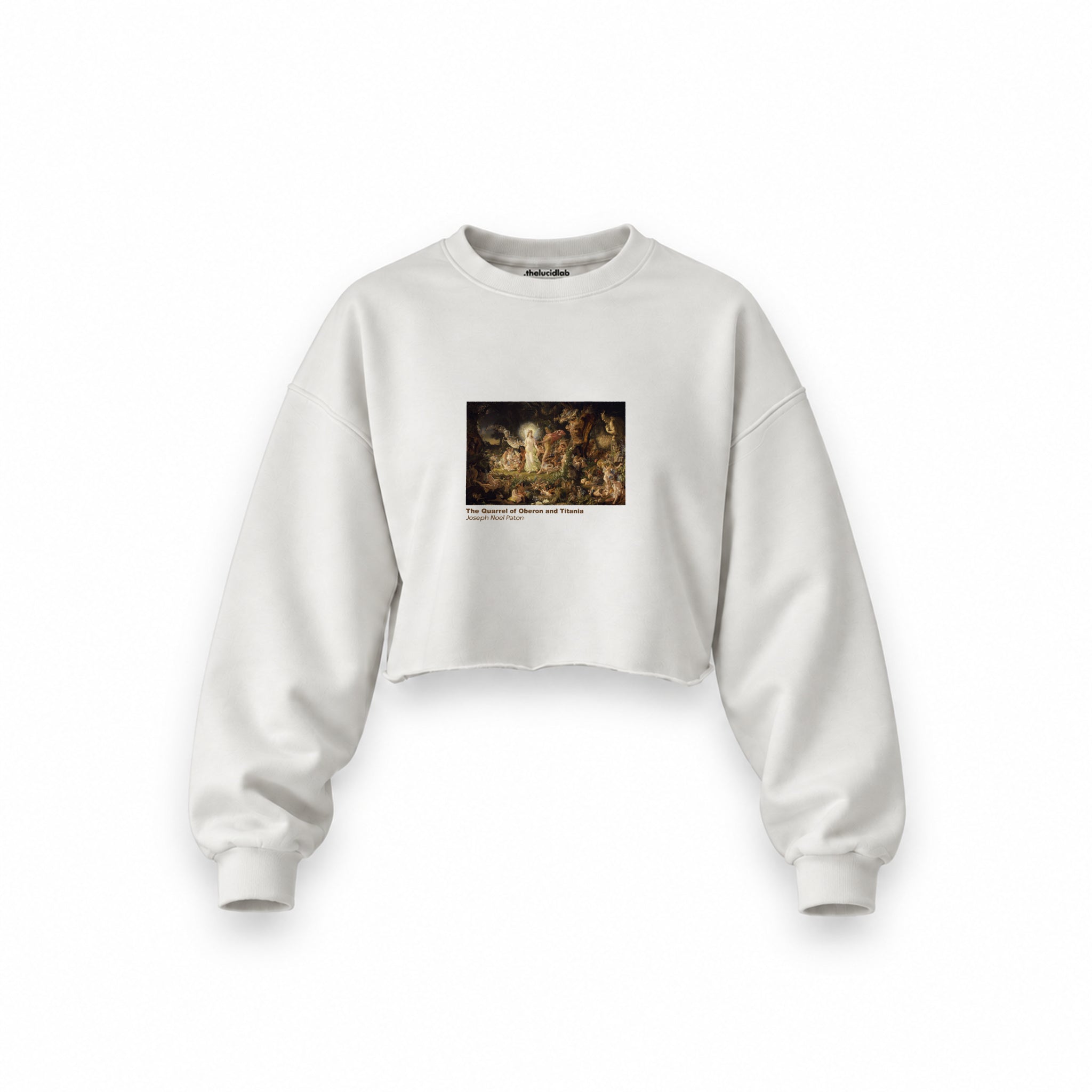 The Quarrel of Oberon and Titania Oversize Crop Sweatshirt – Beyaz