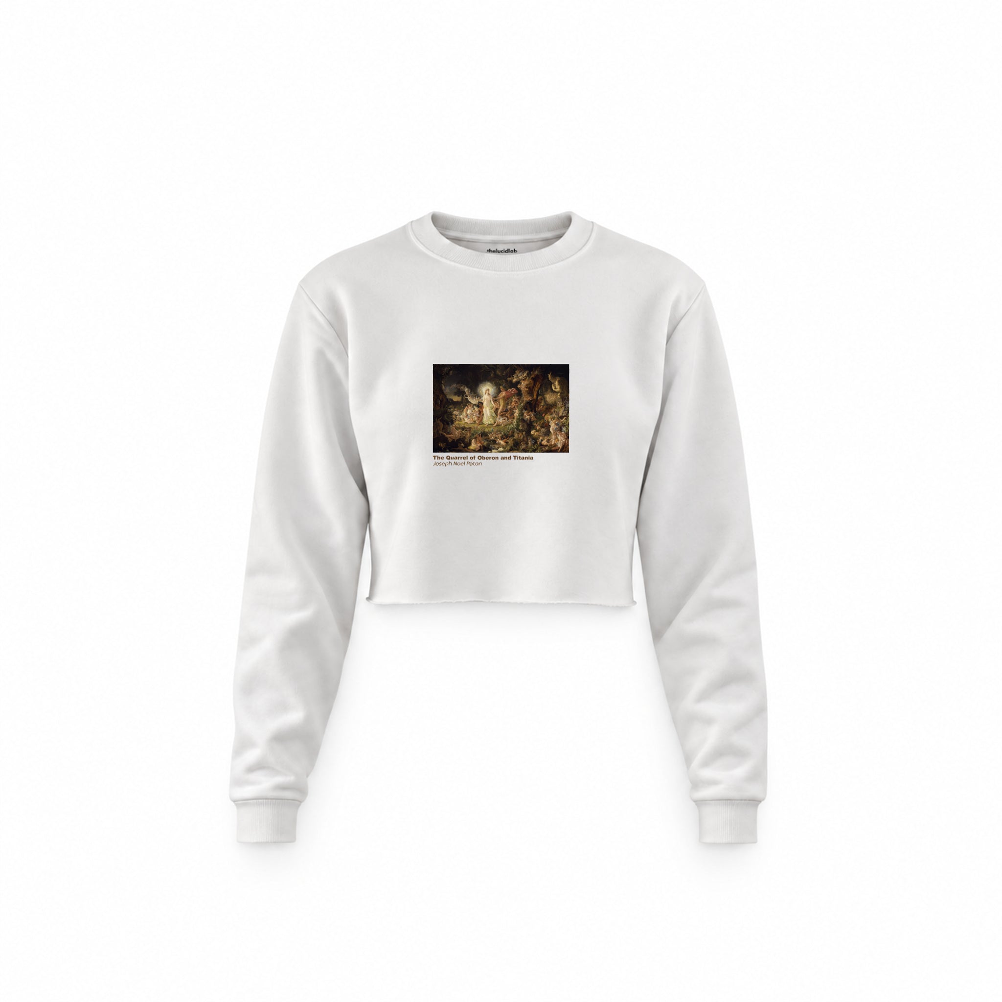 The Quarrel of Oberon and Titania Crop Sweatshirt – Beyaz