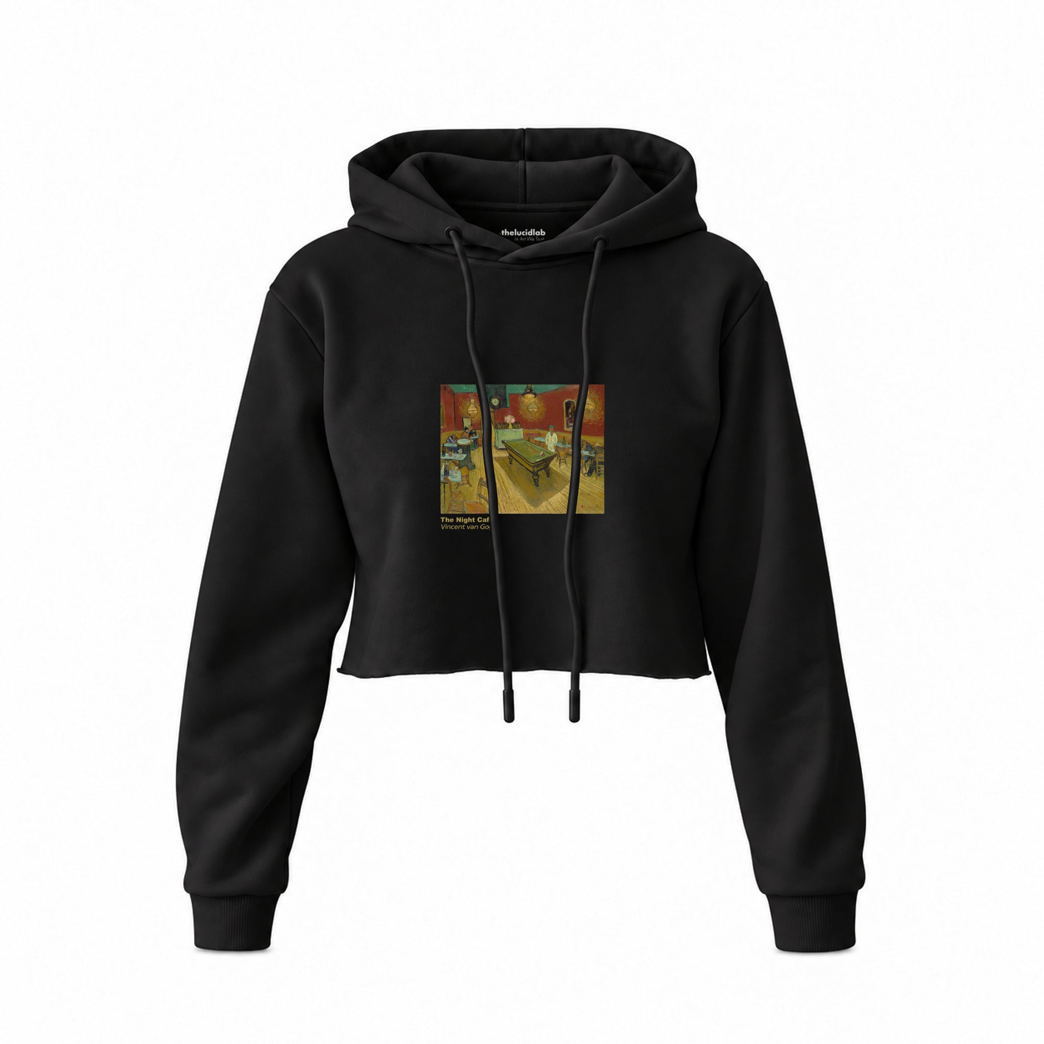 The Night Café Crop Hoodie – Siyah