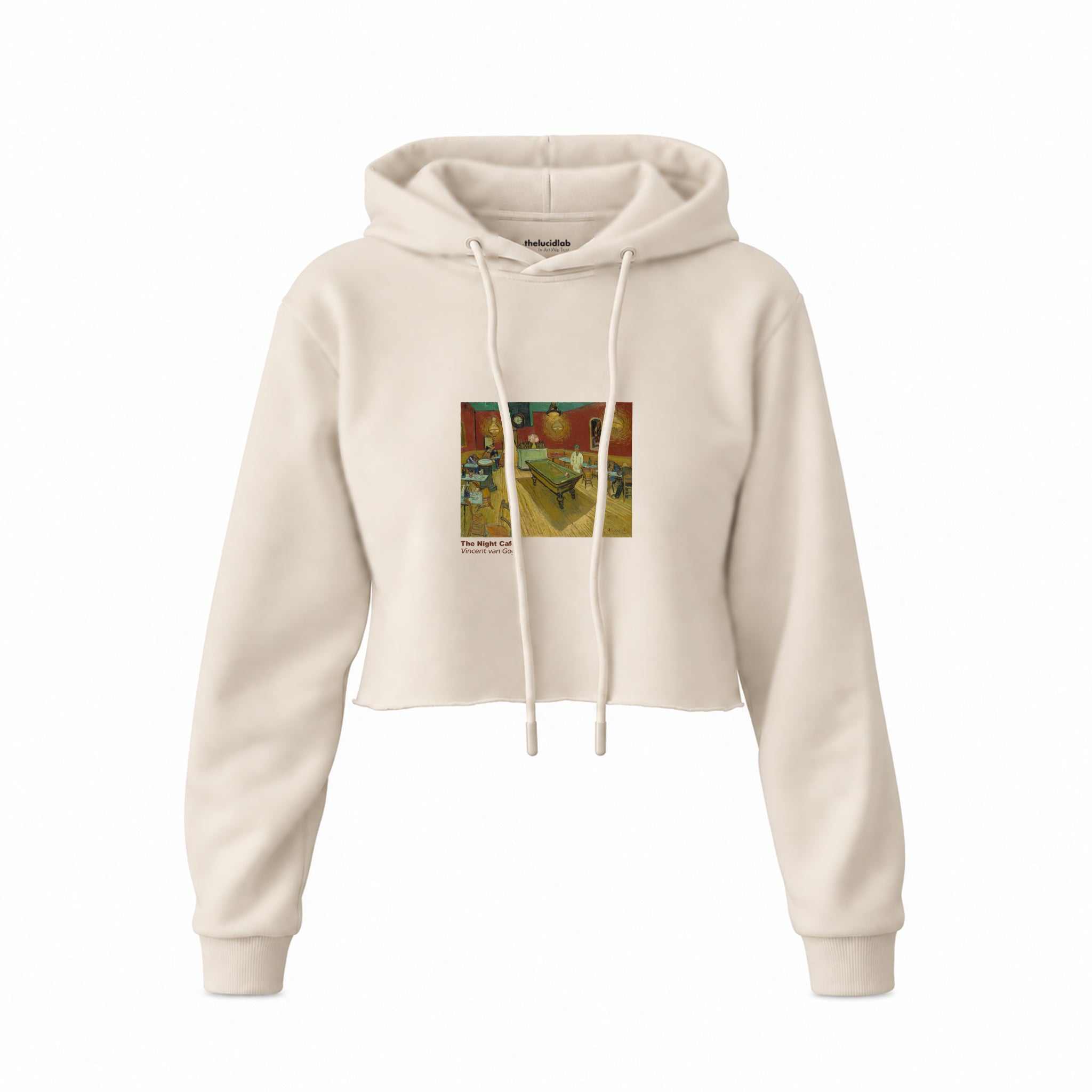 The Night Café Crop Hoodie – Krem