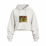 The Night Café Oversize Crop Hoodie – Beyaz