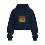 The Night Café Oversize Crop Hoodie – Lacivert