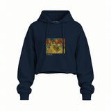 The Night Café Oversize Crop Hoodie – Lacivert