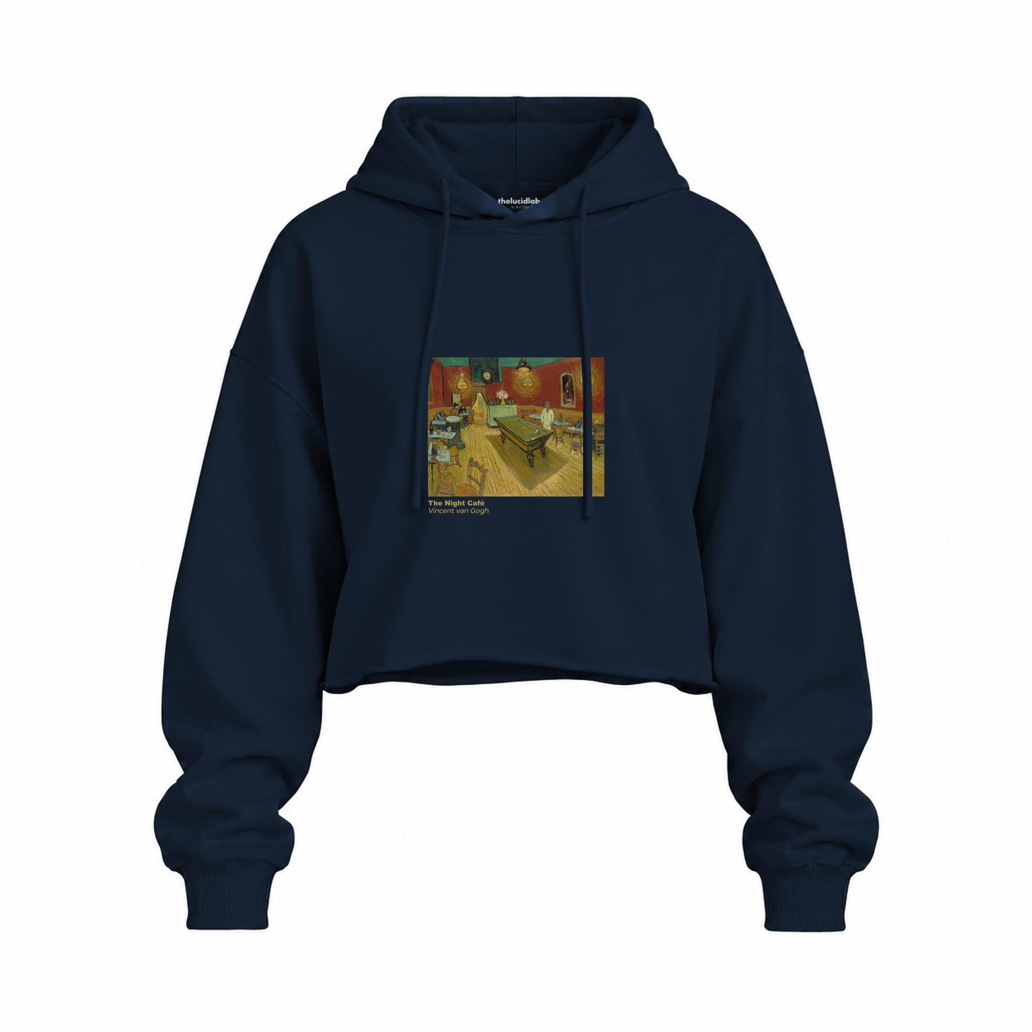 The Night Café Oversize Crop Hoodie – Lacivert