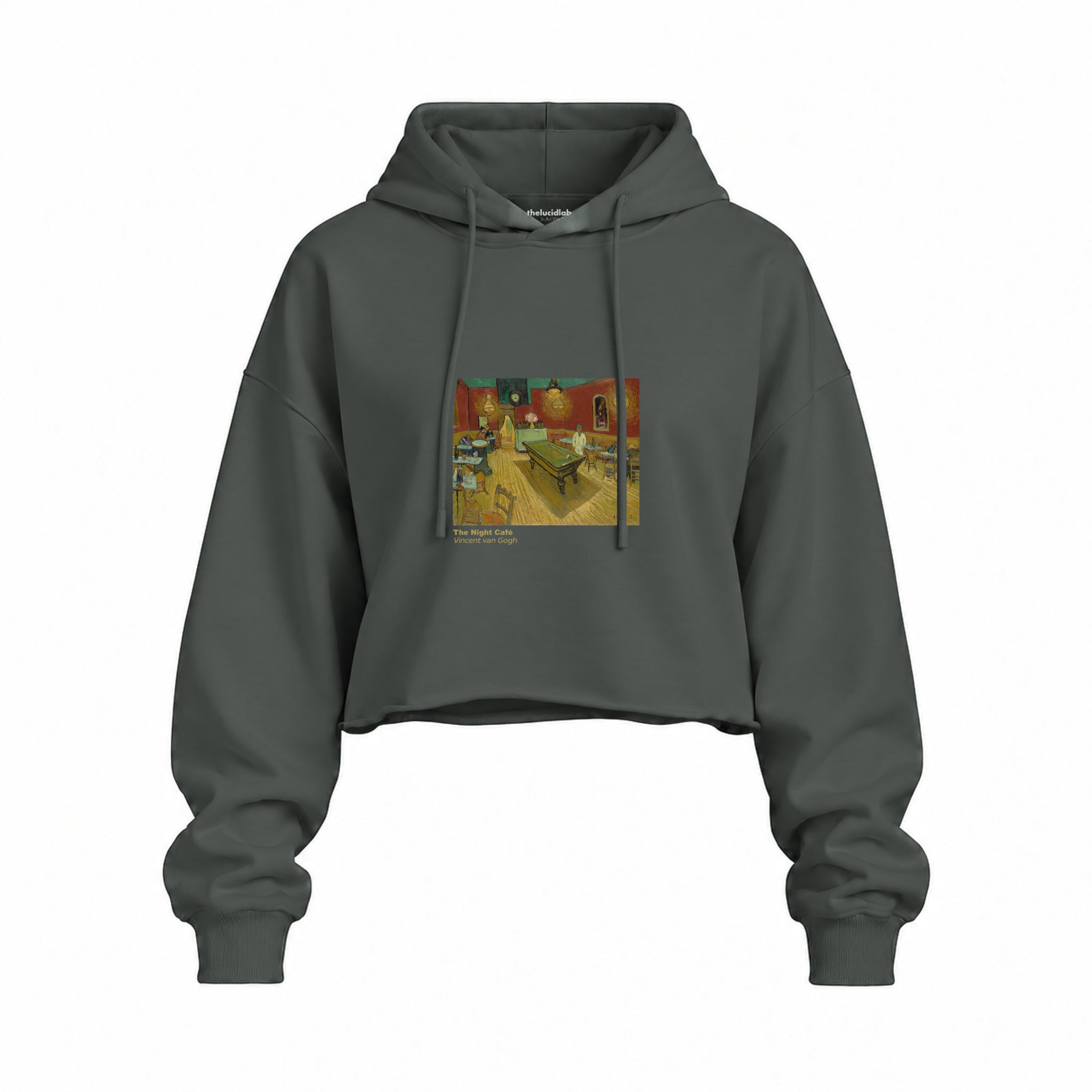 The Night Café Oversize Crop Hoodie – Antrasit