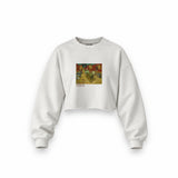 The Night Café Oversize Crop Sweatshirt – Beyaz