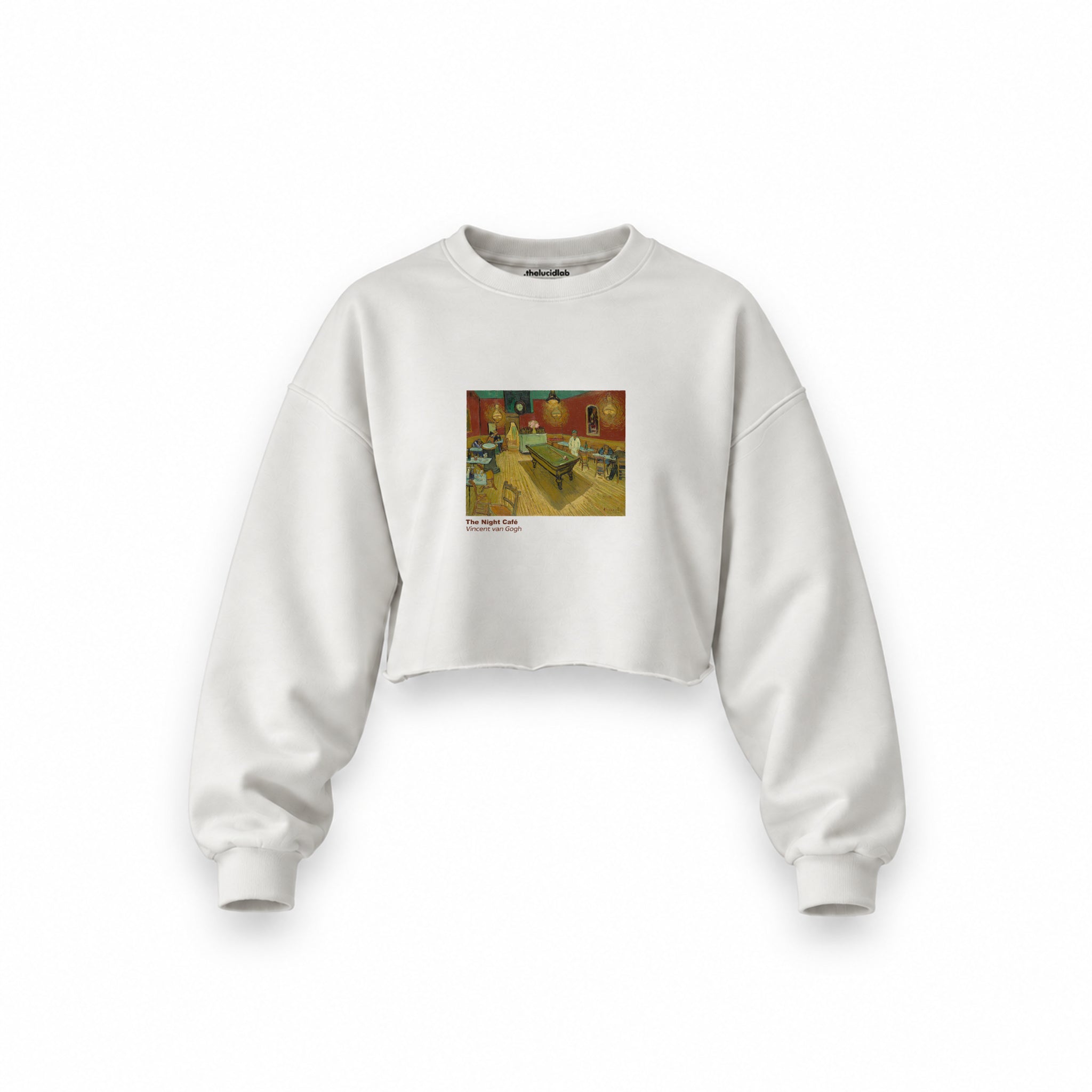 The Night Café Oversize Crop Sweatshirt – Beyaz