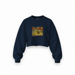 The Night Café Oversize Crop Sweatshirt – Lacivert