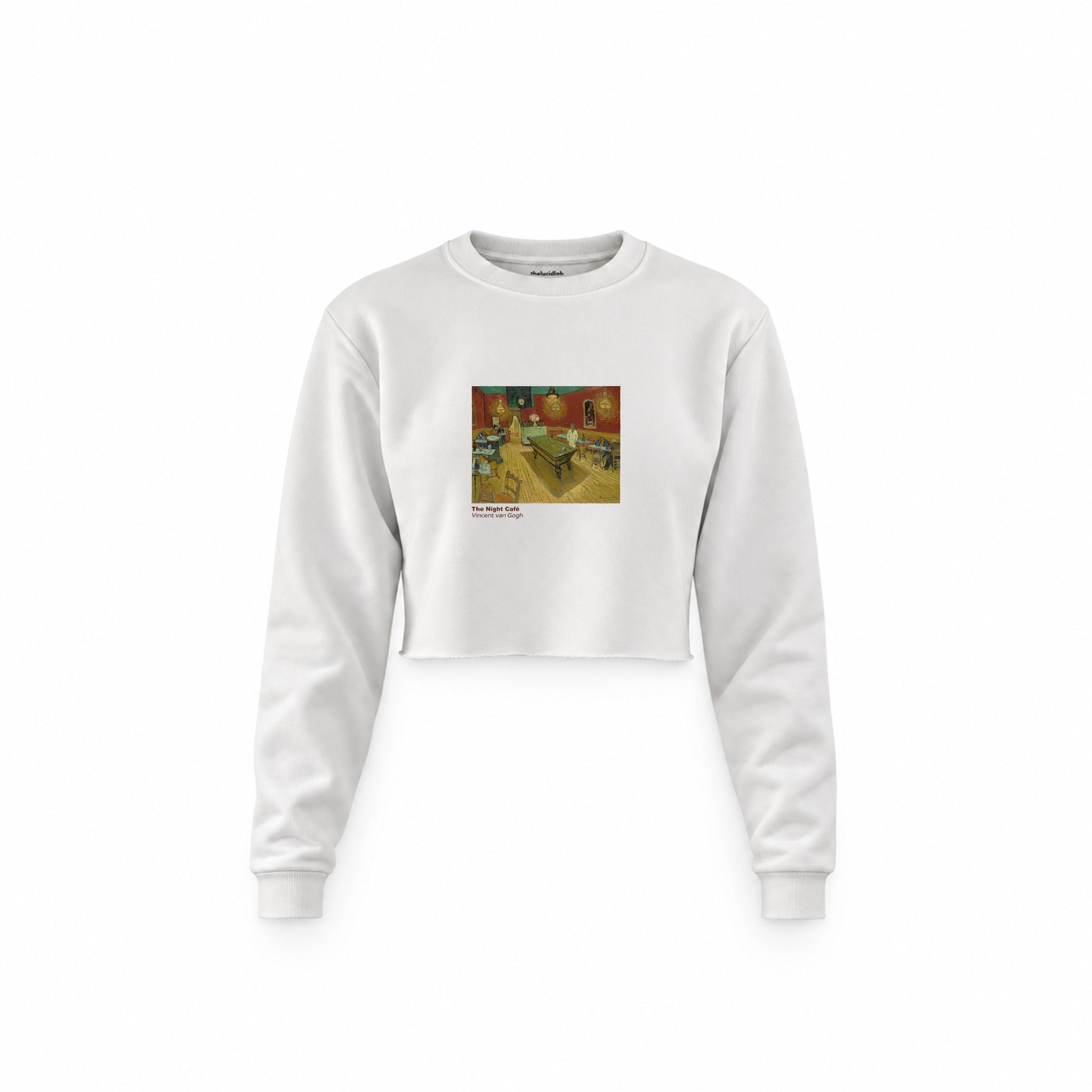The Night Café Crop Sweatshirt – Beyaz