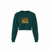 The Night Café Crop Sweatshirt – Koyu Yeşil