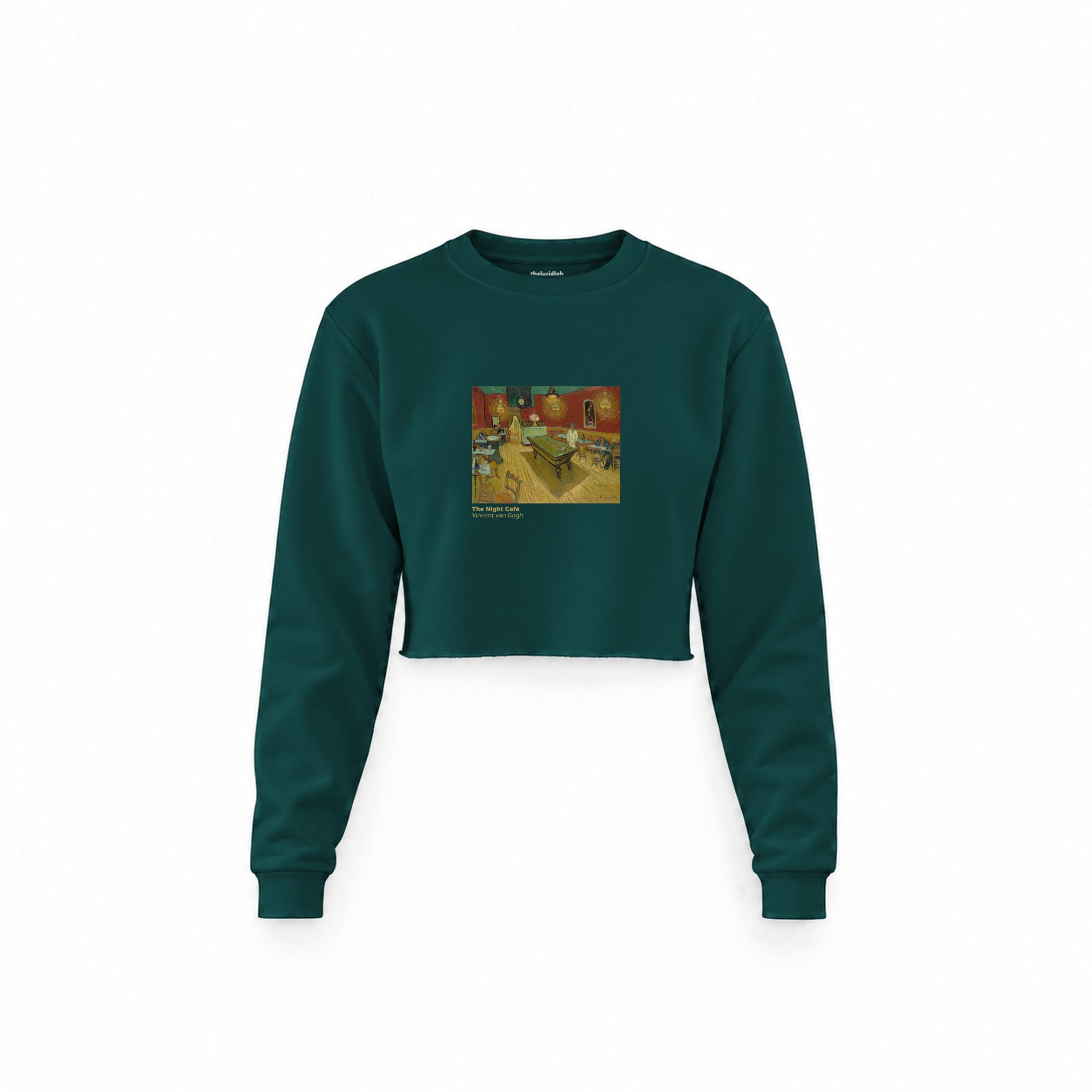 The Night Café Crop Sweatshirt – Koyu Yeşil