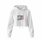 Fine Wind, Clear Morning Crop Hoodie – Beyaz