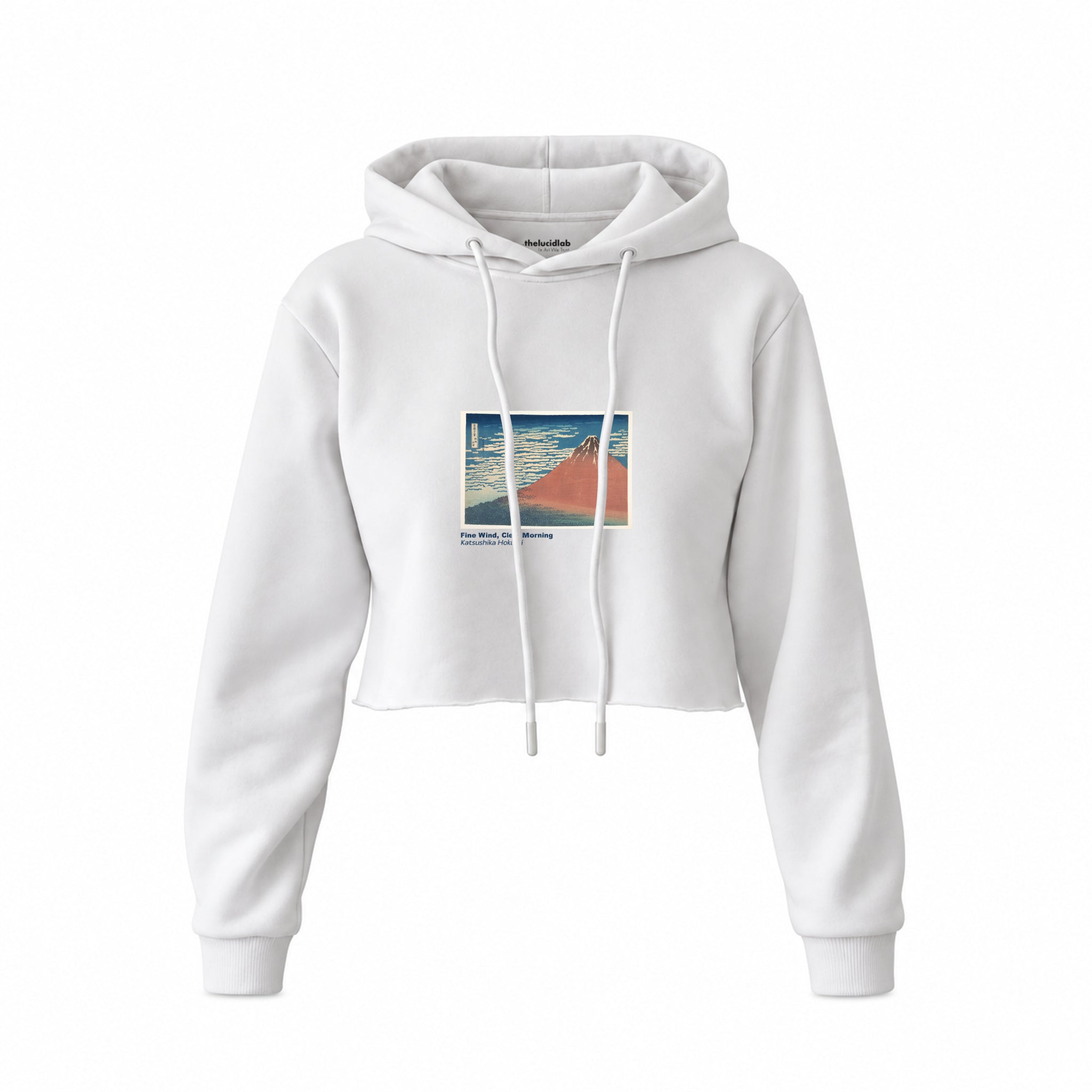 Fine Wind, Clear Morning Crop Hoodie – Beyaz