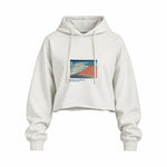 Fine Wind, Clear Morning Oversize Crop Hoodie – Beyaz