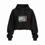 Fine Wind, Clear Morning Oversize Crop Hoodie – Siyah