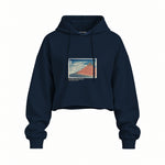 Fine Wind, Clear Morning Oversize Crop Hoodie – Lacivert