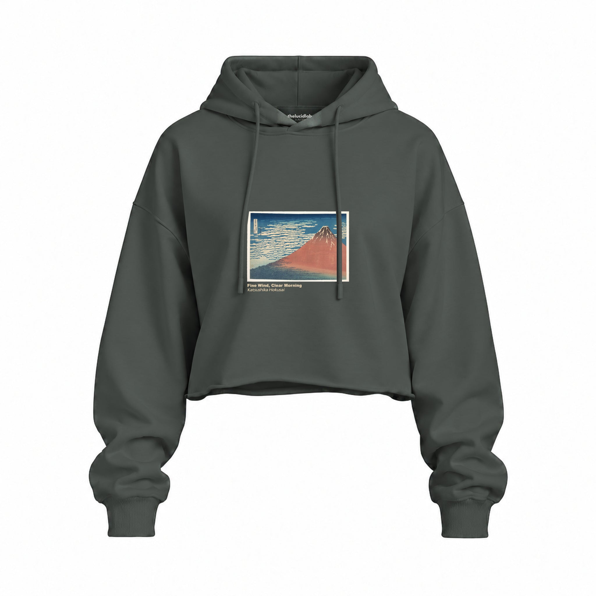 Fine Wind, Clear Morning Oversize Crop Hoodie – Antrasit