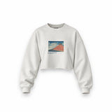 Fine Wind, Clear Morning Oversize Crop Sweatshirt – Beyaz