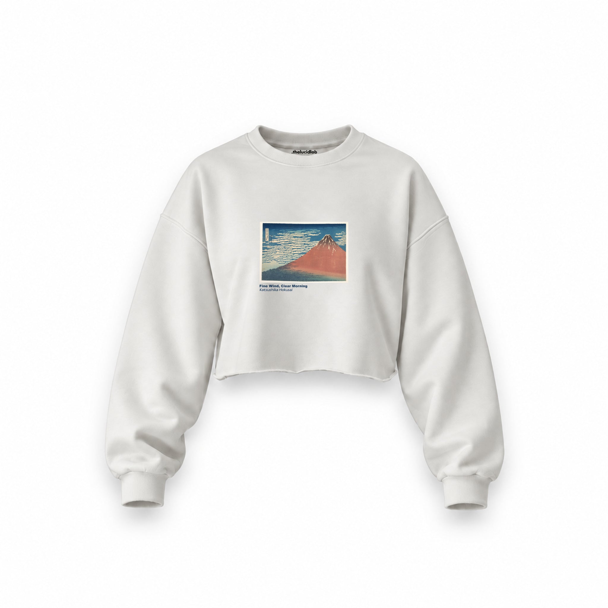 Fine Wind, Clear Morning Oversize Crop Sweatshirt – Beyaz