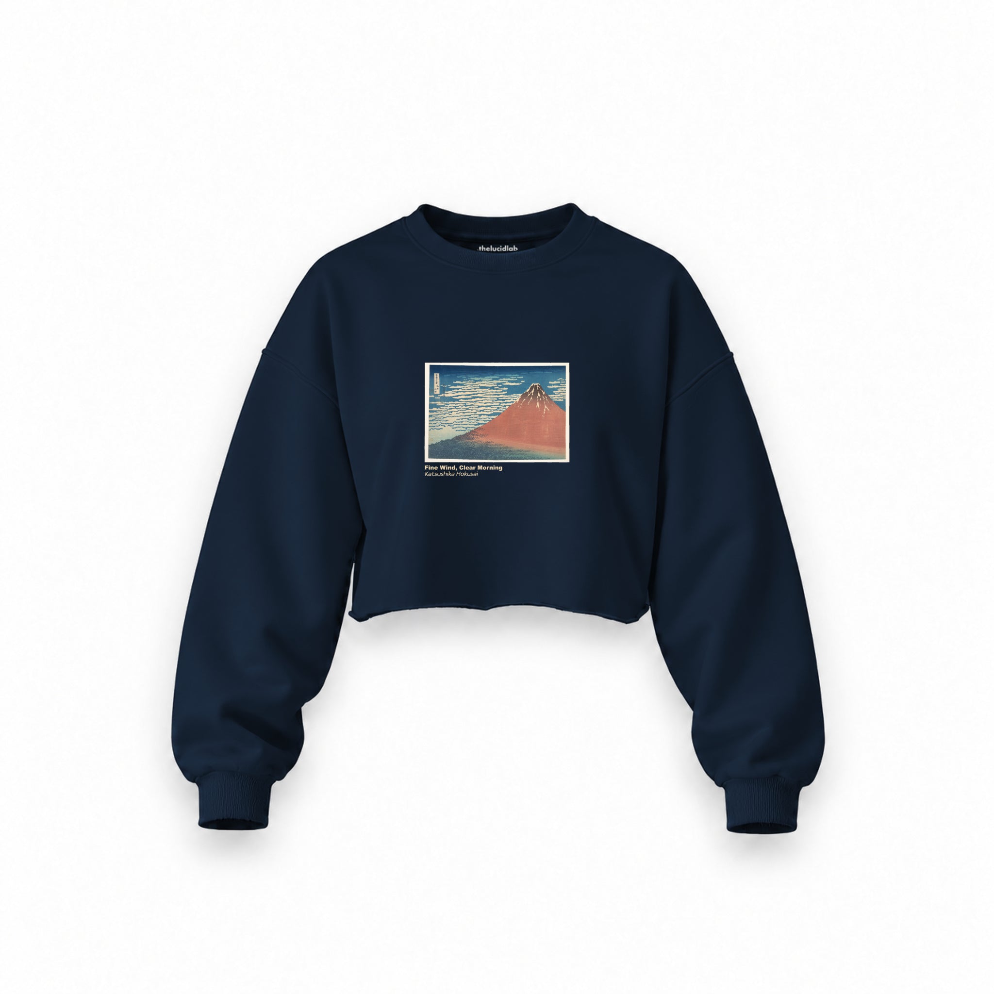 Fine Wind, Clear Morning Oversize Crop Sweatshirt – Lacivert