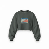 Fine Wind, Clear Morning Oversize Crop Sweatshirt – Antrasit