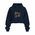Interior of a Collector's Gallery of Paintings and Objets d'Art Oversize Crop Hoodie – Lacivert