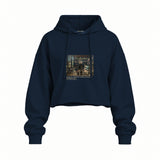 Interior of a Collector's Gallery of Paintings and Objets d'Art Oversize Crop Hoodie – Lacivert