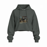Interior of a Collector's Gallery of Paintings and Objets d'Art Oversize Crop Hoodie – Antrasit