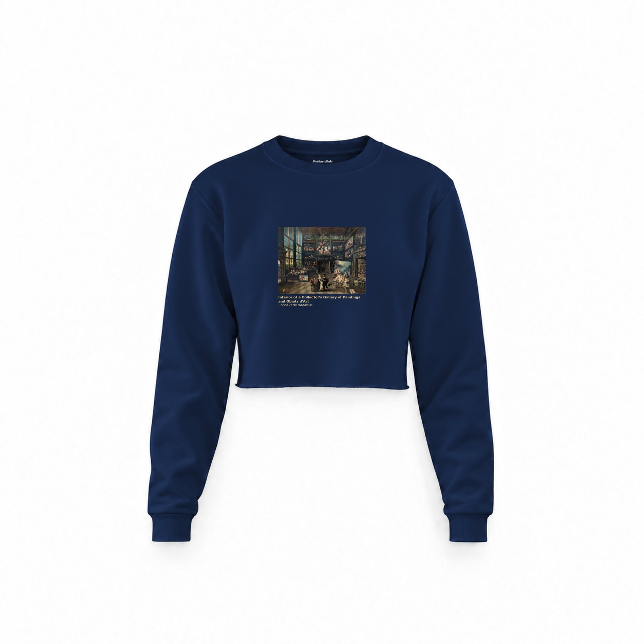 Interior of a Collector's Gallery of Paintings and Objets d'Art Crop Sweatshirt – Lacivert