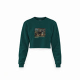 Interior of a Collector's Gallery of Paintings and Objets d'Art Crop Sweatshirt – Koyu Yeşil