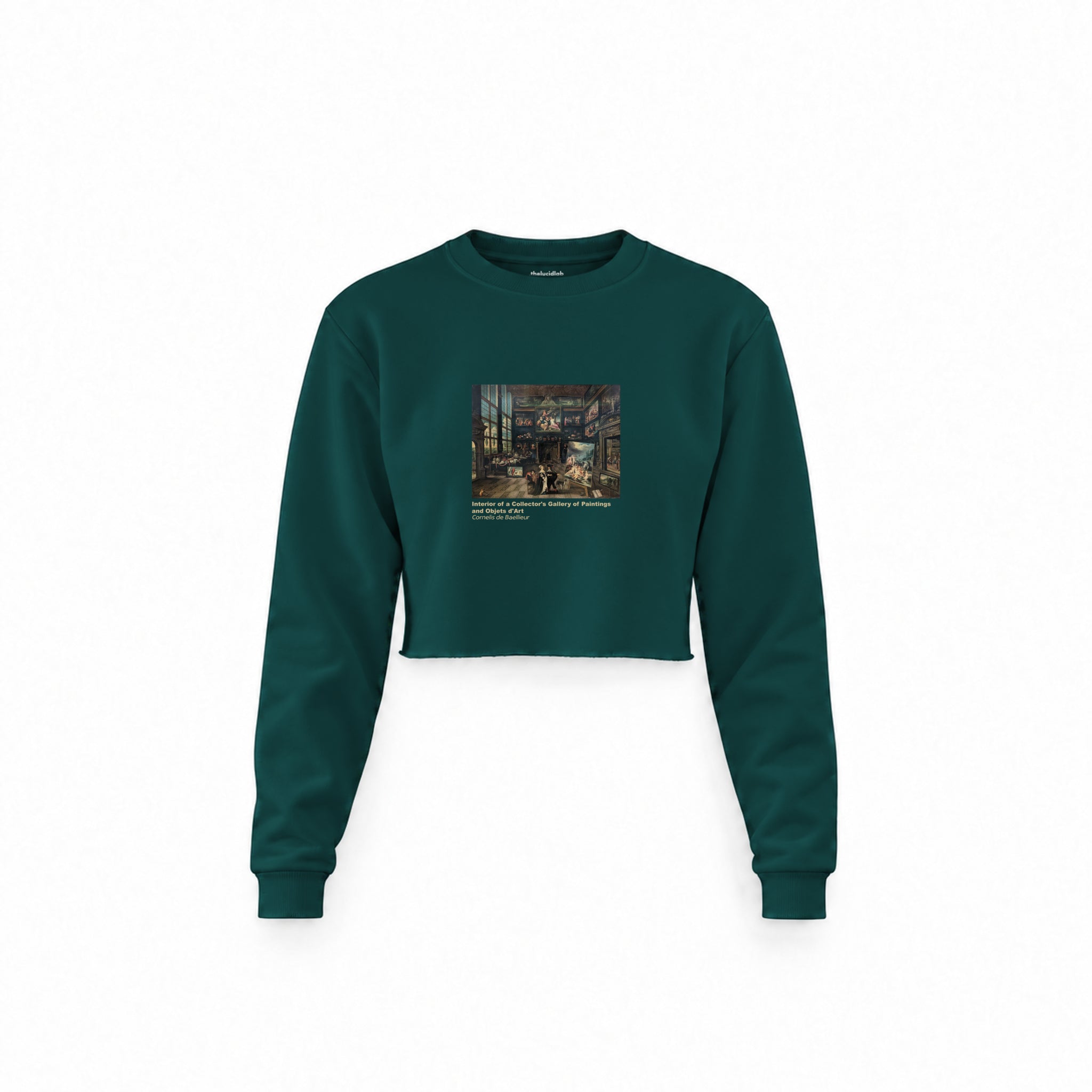 Interior of a Collector's Gallery of Paintings and Objets d'Art Crop Sweatshirt – Koyu Yeşil