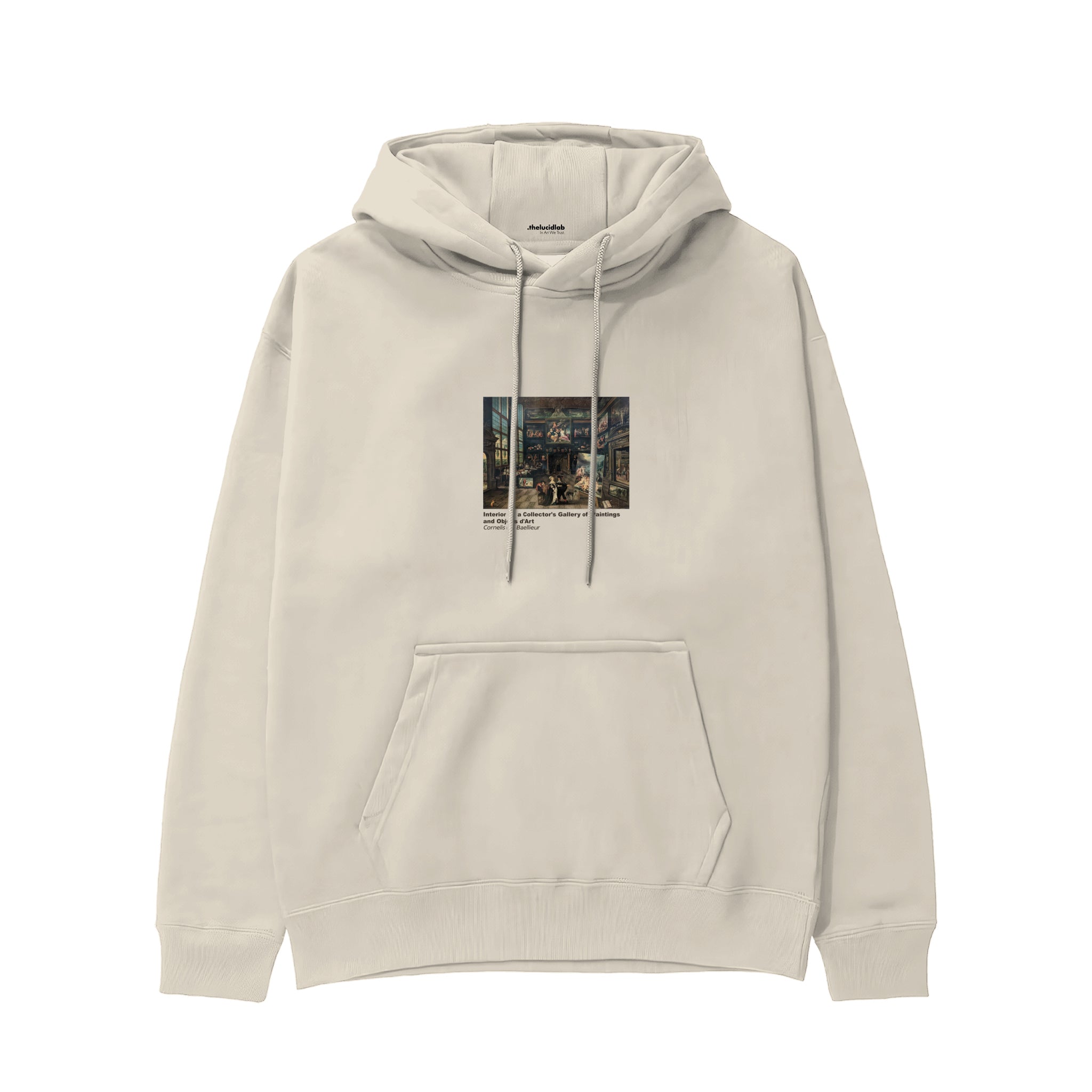 Interior of a Collector's Gallery of Paintings and Objets d'Art Hoodie – Krem