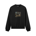 Interior of a Collector's Gallery of Paintings and Objets d'Art Oversize Sweatshirt – Siyah