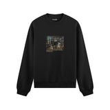 Interior of a Collector's Gallery of Paintings and Objets d'Art Oversize Sweatshirt – Siyah