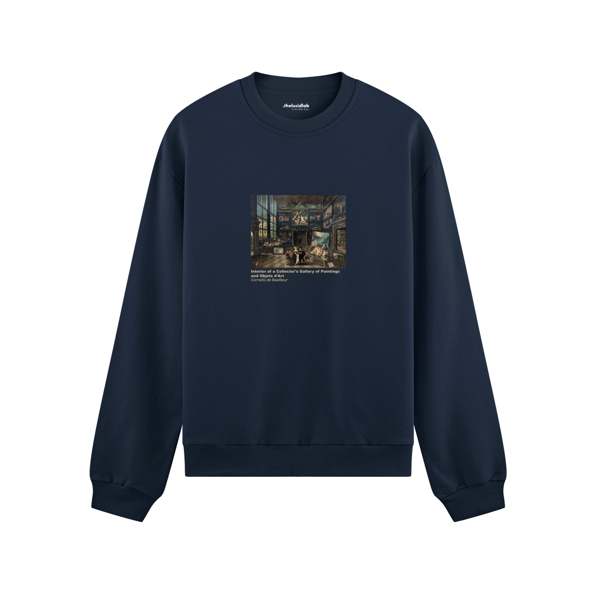 Interior of a Collector's Gallery of Paintings and Objets d'Art Oversize Sweatshirt – Lacivert