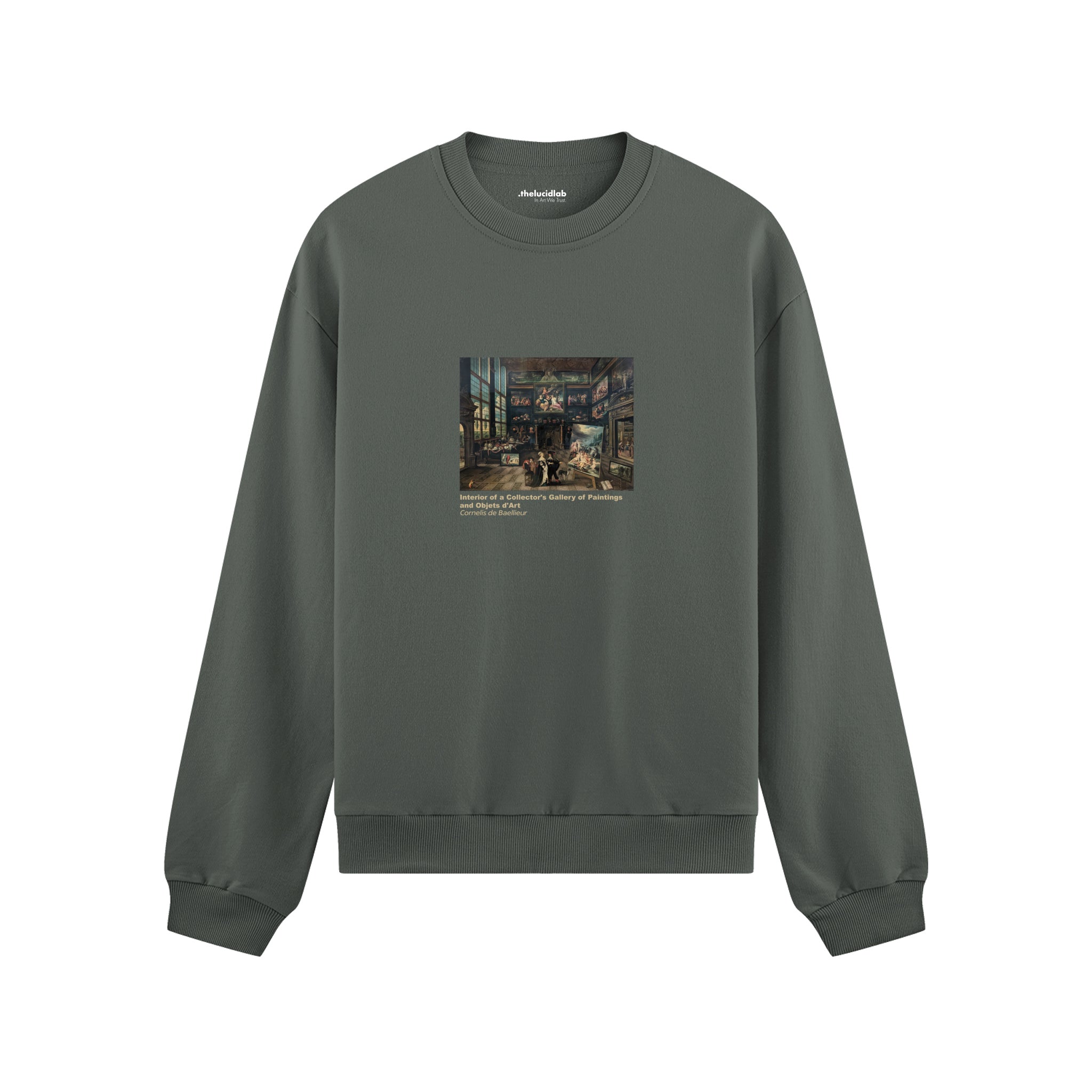 Interior of a Collector's Gallery of Paintings and Objets d'Art Oversize Sweatshirt – Antrasit