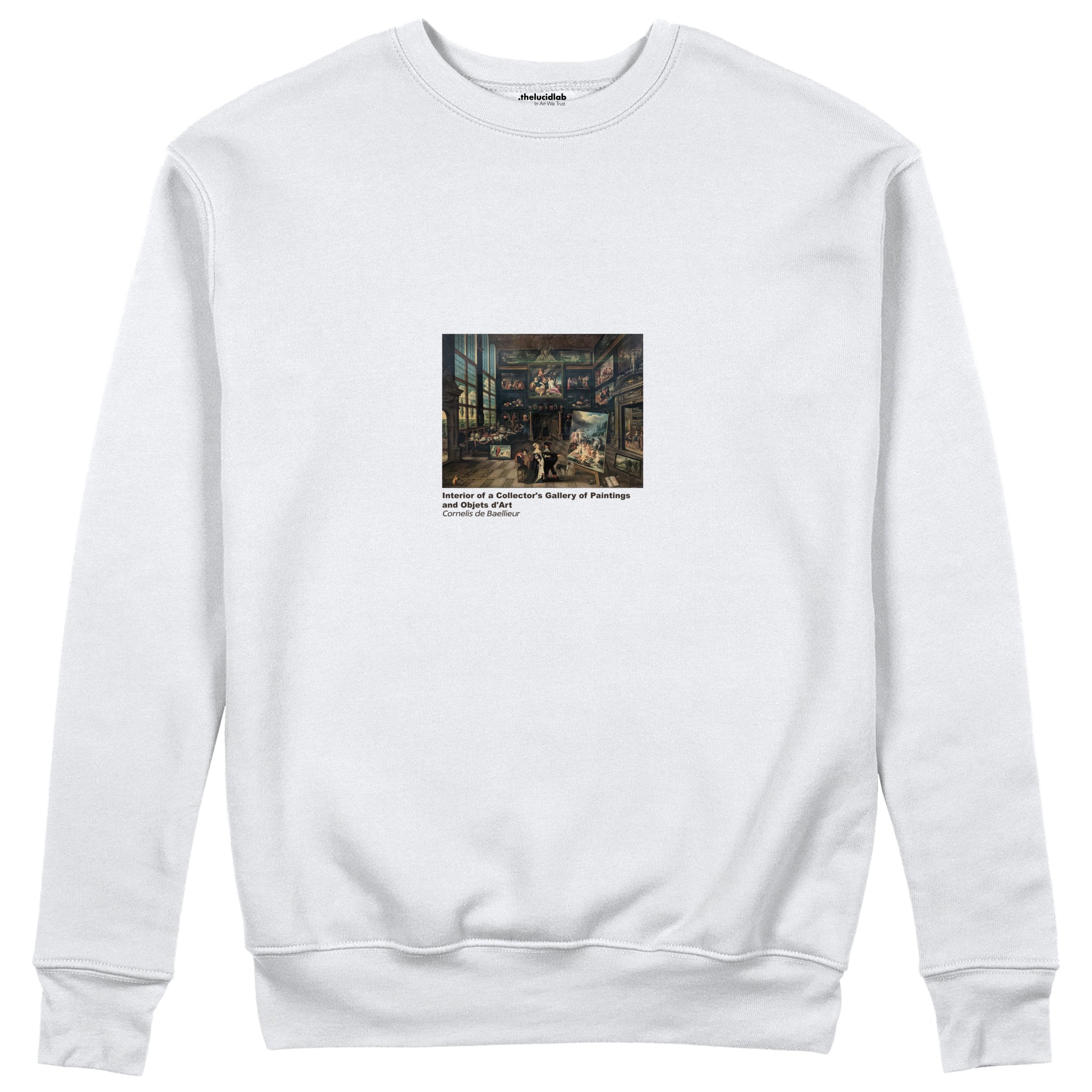Interior of a Collector's Gallery of Paintings and Objets d'Art Sweatshirt – Beyaz