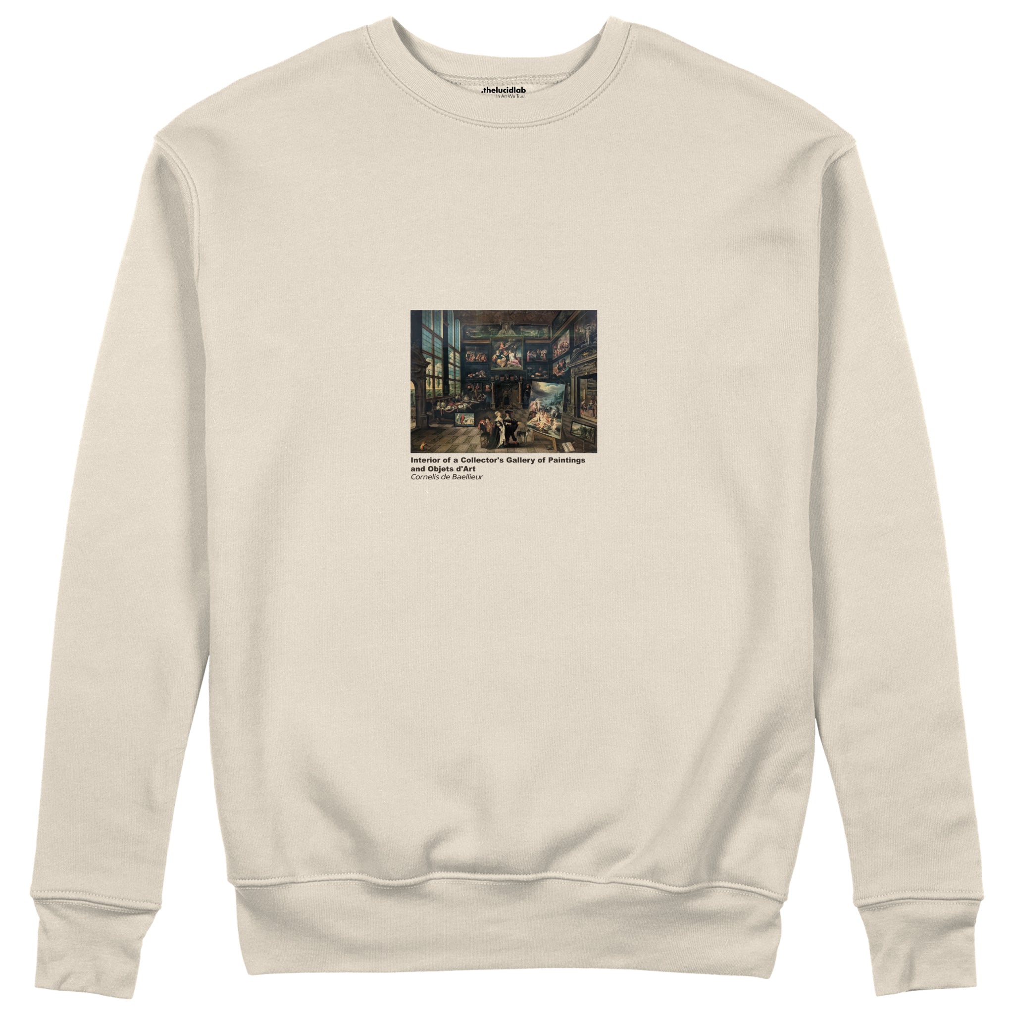 Interior of a Collector's Gallery of Paintings and Objets d'Art Sweatshirt – Bej