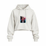 Frida Oversize Crop Hoodie – Beyaz