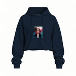 Frida Oversize Crop Hoodie – Lacivert