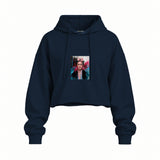 Frida Oversize Crop Hoodie – Lacivert