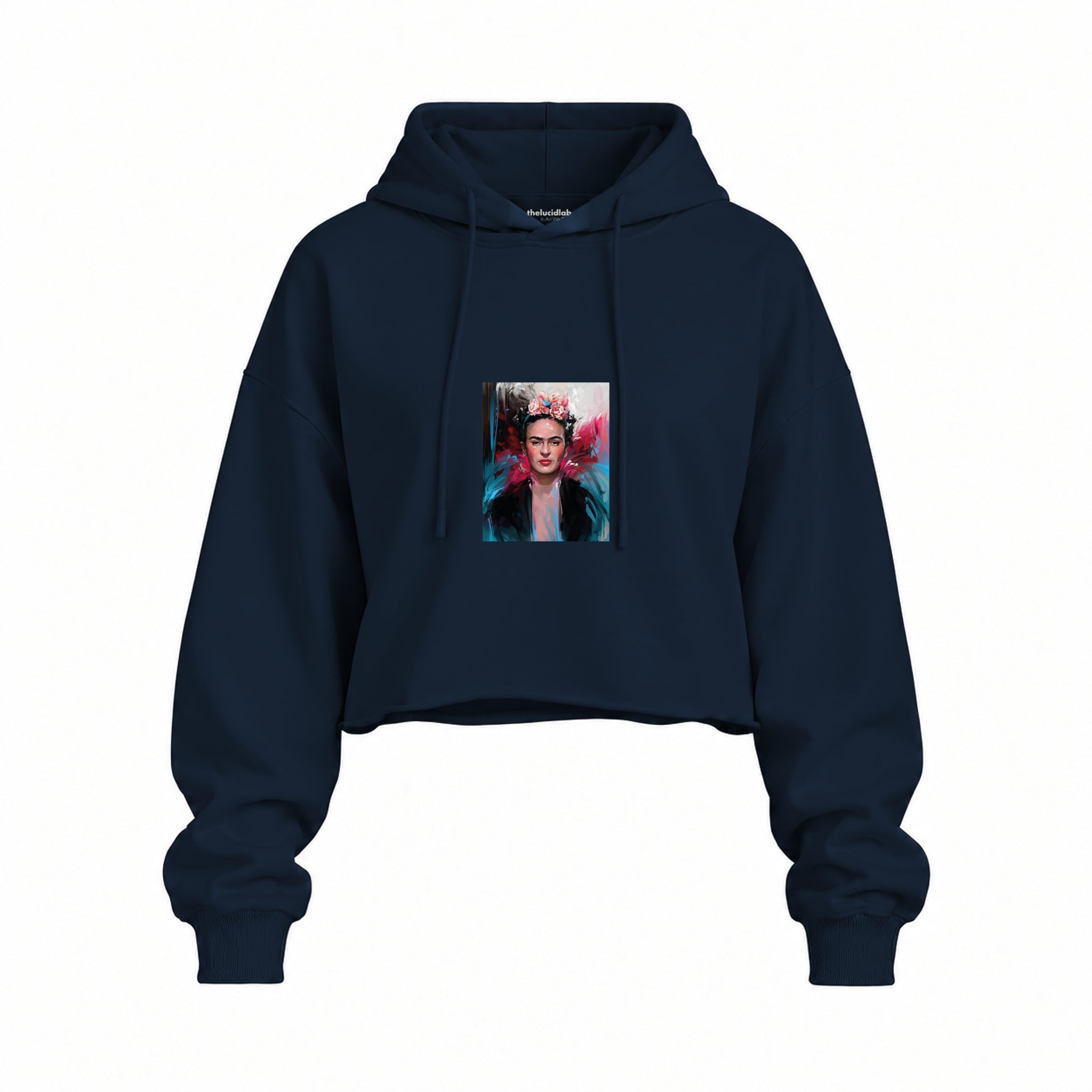 Frida Oversize Crop Hoodie – Lacivert