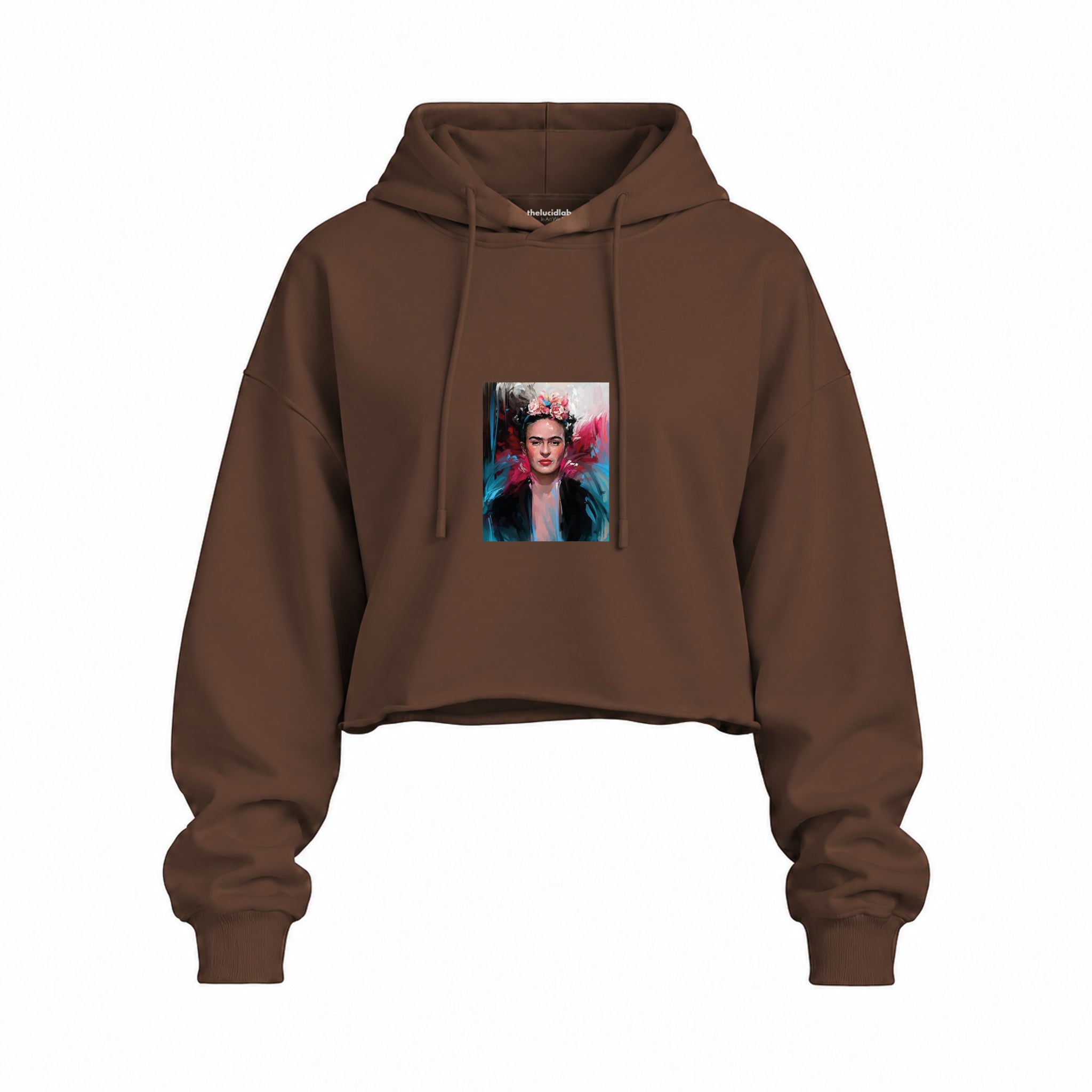 Frida Oversize Crop Hoodie – Kahverengi