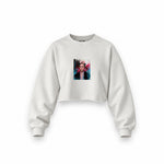 Frida Oversize Crop Sweatshirt – Beyaz