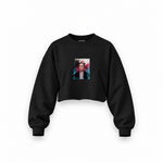 Frida Oversize Crop Sweatshirt – Siyah