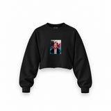 Frida Oversize Crop Sweatshirt – Siyah