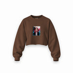 Frida Oversize Crop Sweatshirt – Kahverengi