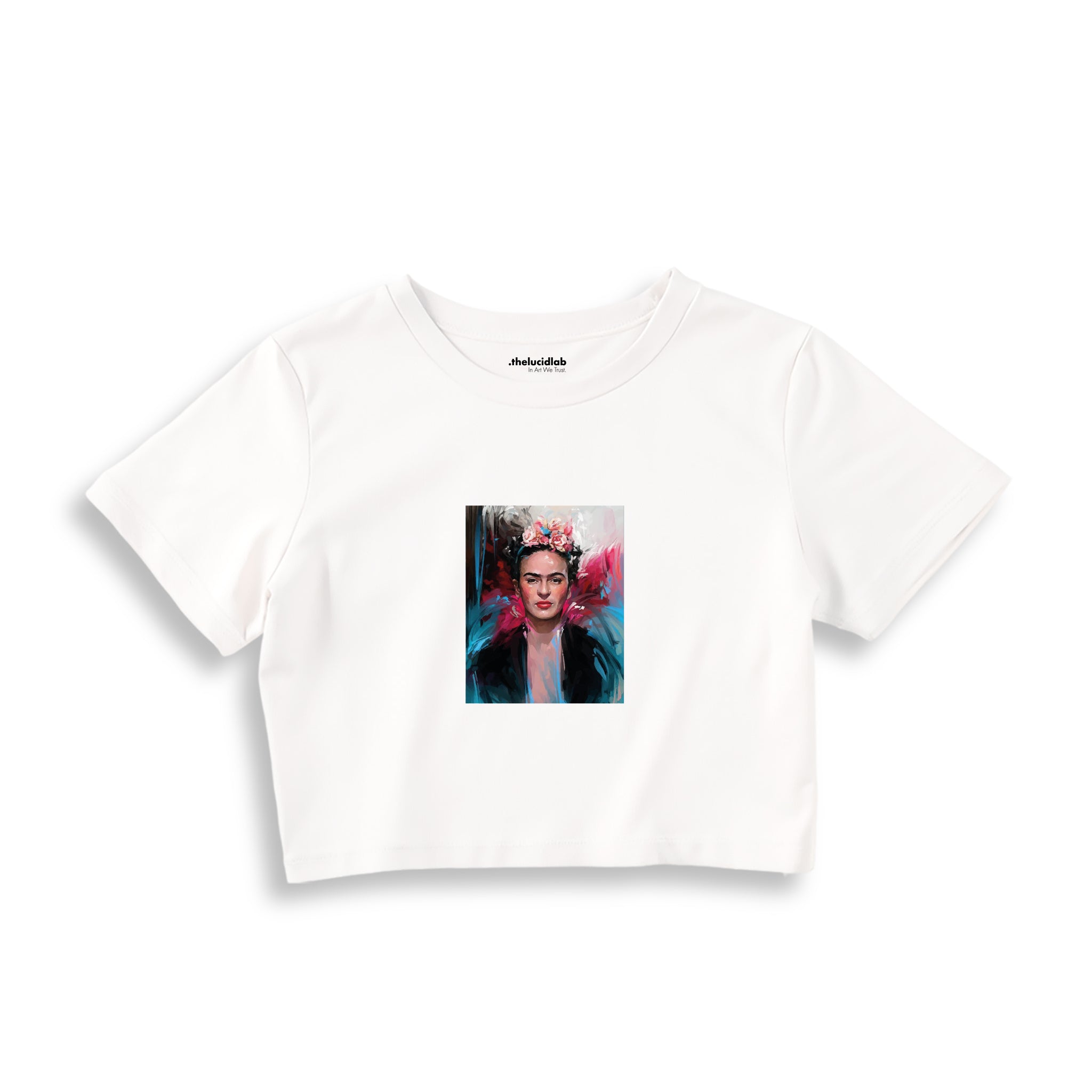 Frida Crop Tişört – Beyaz